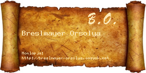 Breslmayer Orsolya névjegykártya
